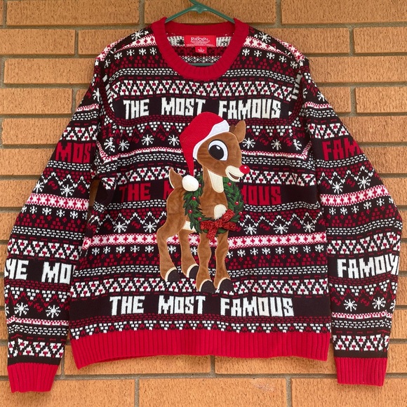 Rudolph The Red Nosed Reindeer Sweaters - New NWT Rudolph The Most Famous Red Nosed Reindeer Christmas Sweater Unisex